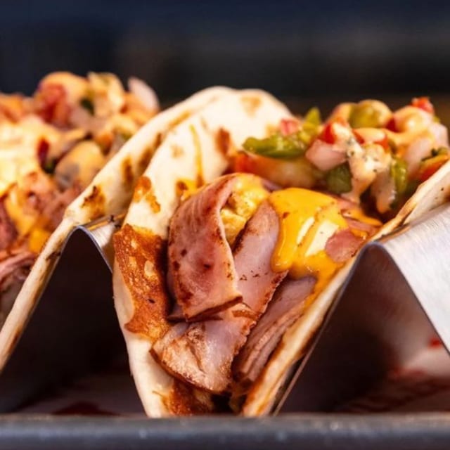 Breakfast Taco - Ham, Egg, Cheese, Pico.