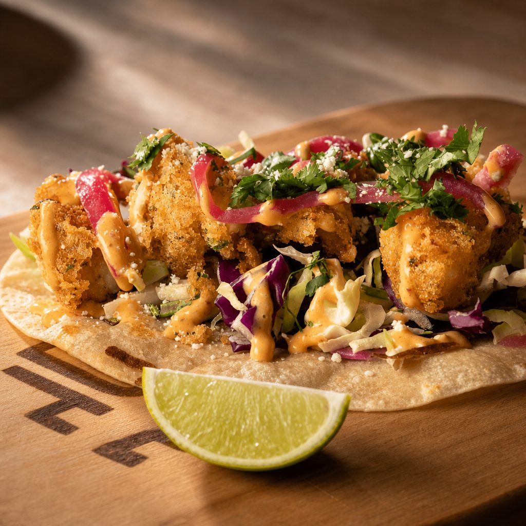 Tempura Shrimp Taco.